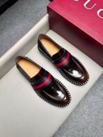 Gucci Dark Brown calfskin Leather Shoes-Gucci Man Business Leather Shoes